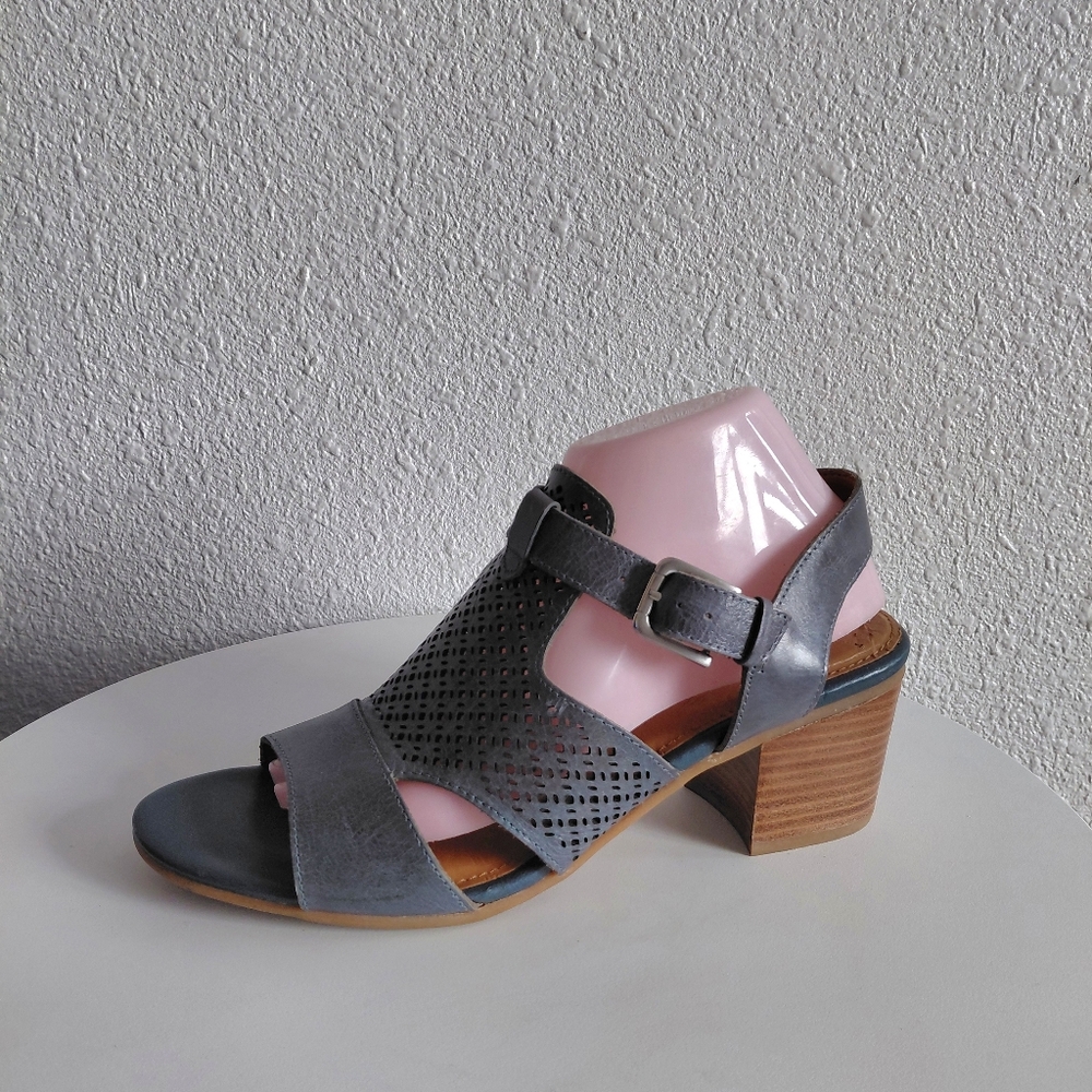 Comfortiva Women Gray Leather Heels Sandals